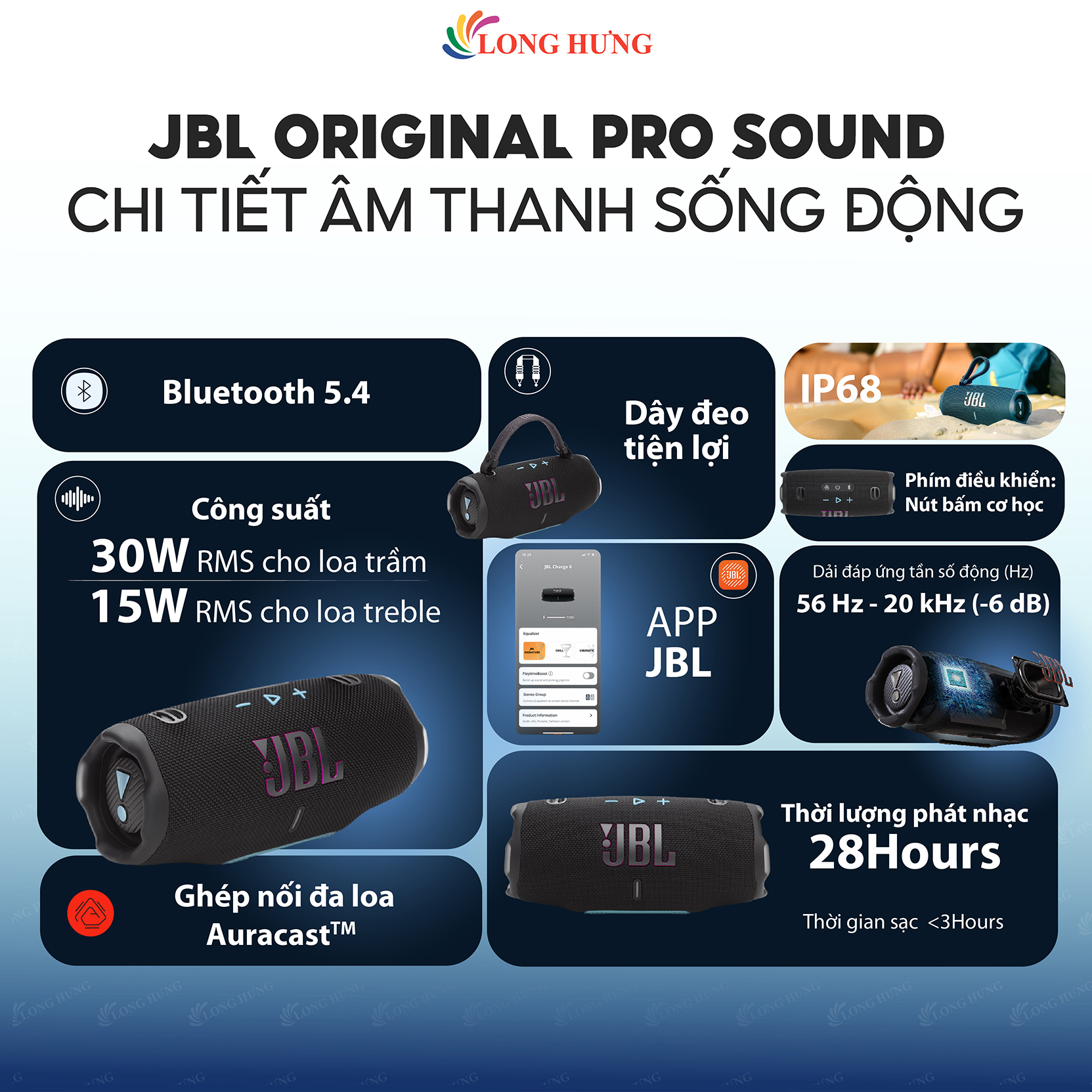 Loa Bluetooth JBL Charge 6 JBLCHARGE6 - Hàng chính hãng