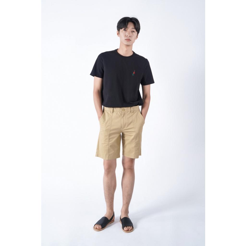 Áo thun nam tay ngắn thêu hoa form fitted vải cotton mềm mát lạnh 3 màu - 10F21TSS033 LASTORE MENSWEAR