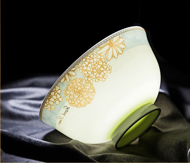 Bộ bát ăn cơm SỨ XƯƠNG Giang Tây cao cấp 58 chi tiết - Bộ chén ăn cơm sang trọng, tinh tế - Bát đĩa mỏng nhẹ nhưng cứng trong và cách nhiệt tốt. Mã GS42