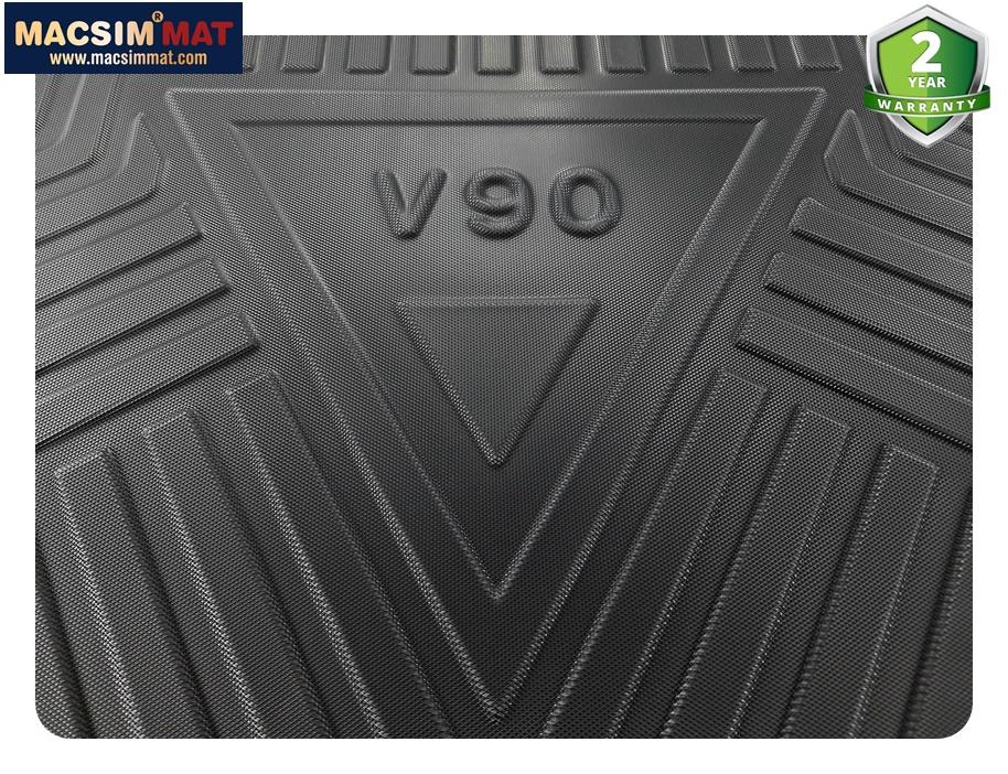 Thảm lót cốp Volvo V90 2017 - nay nhãn hiệu Macsim chất liệu TPV cao cấp màu đen