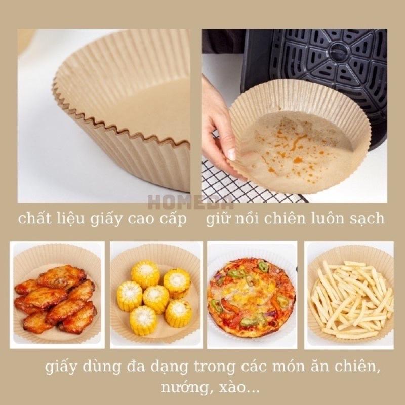 Set 50 Bát Giấy Nến Vàng Thấm Dầu Cho Nồi Chiên Không Dầu Chống Dính Siêu Tiện Lợi