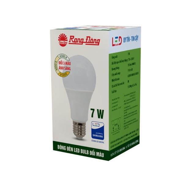 Bóng LED bulb đổi 3 màu (3 in1) 7W Rạng Đông, LED của Samsung