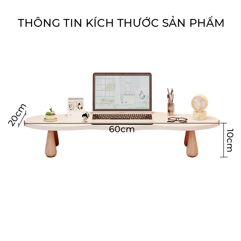 Kệ để màn hình máy tính, laptop decor bàn làm việc thiết kế đẹp thương hiệu IGA - GP390
