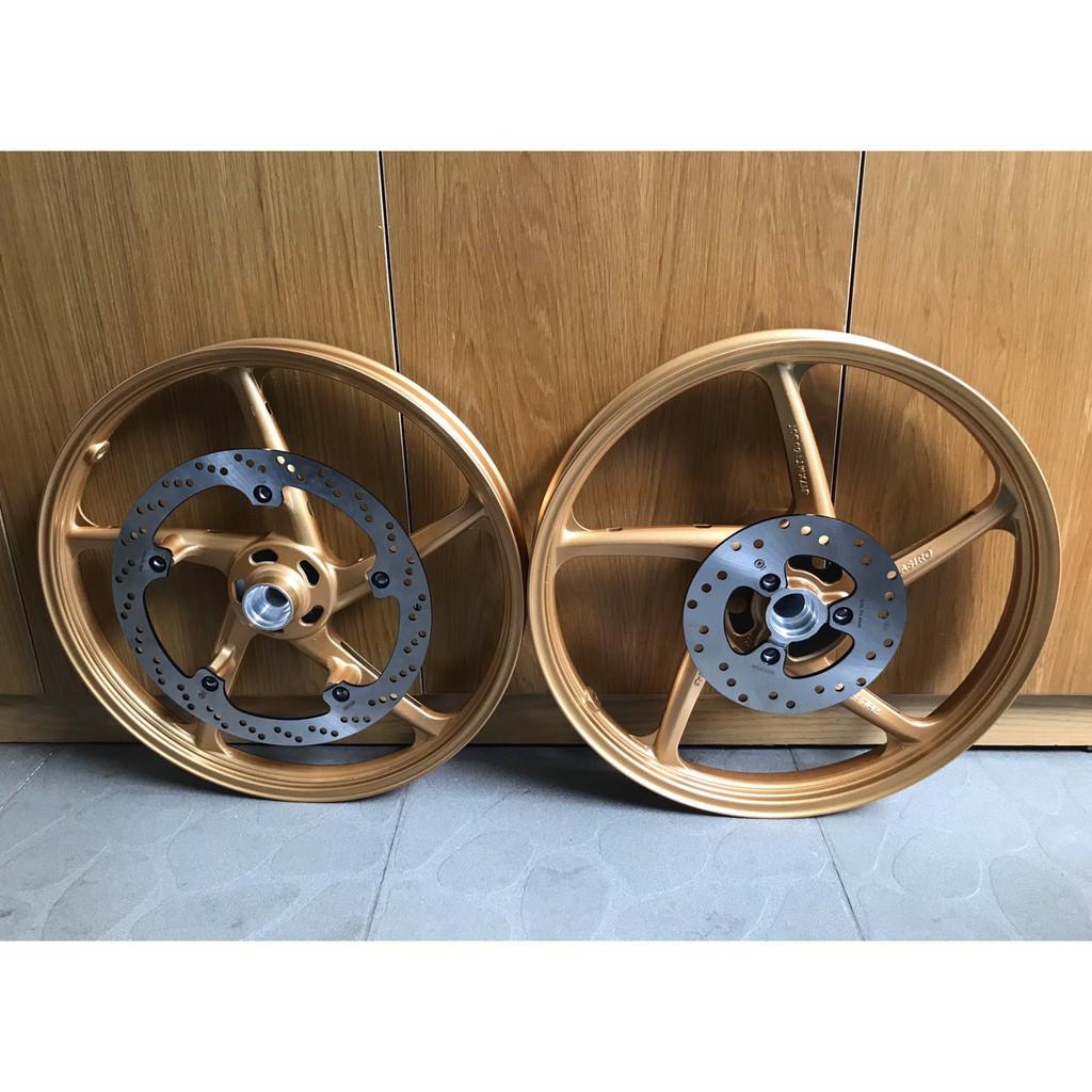 COMBO CẶP MÂM KIỂU 5 CÂY cho xe RAIDER, SATRIA KÈM CẶP ĐĨA BÔNG CNC