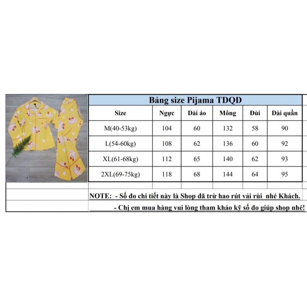 Bộ Tole Pijama Tay Dài Quần Dài size 40-75kg