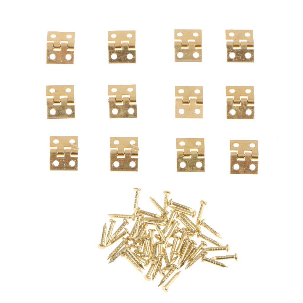 3X Jewelry Box Door Window Cabinet Hinge Small Jewelry Chest Hinges New Gold