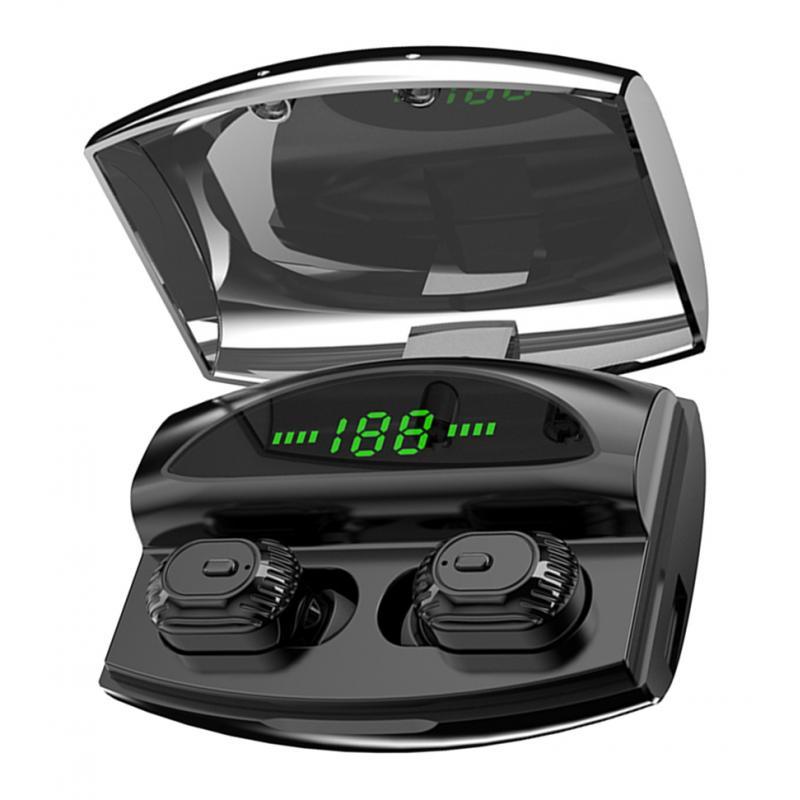Wireless Headphone Bluetooth 5.0 Earphones 3D In-Ear Headset 1800mAh Case