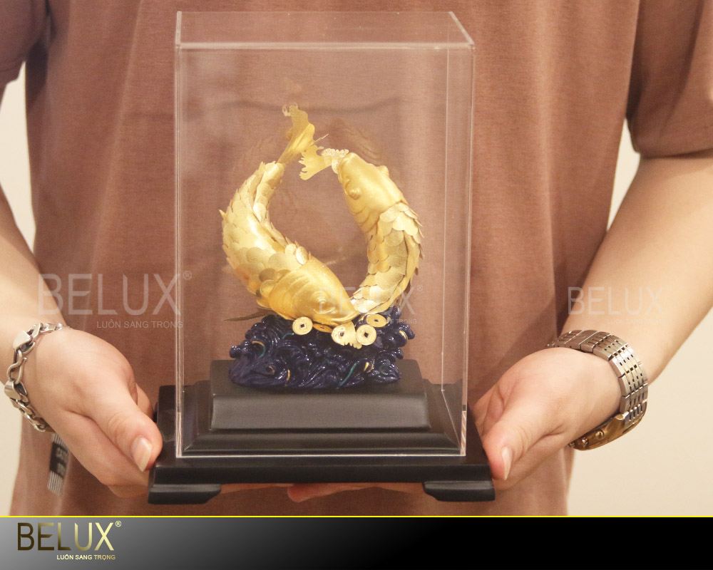 Tượng đôi cá chép dát vàng 24K