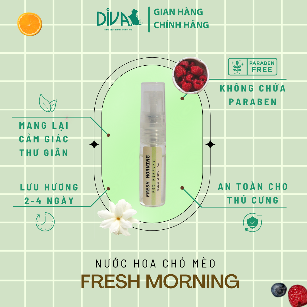 NƯỚC HOA CAO CẤP CHO THÚ CƯNG DIVA - FRESH MORNING 2.5ML