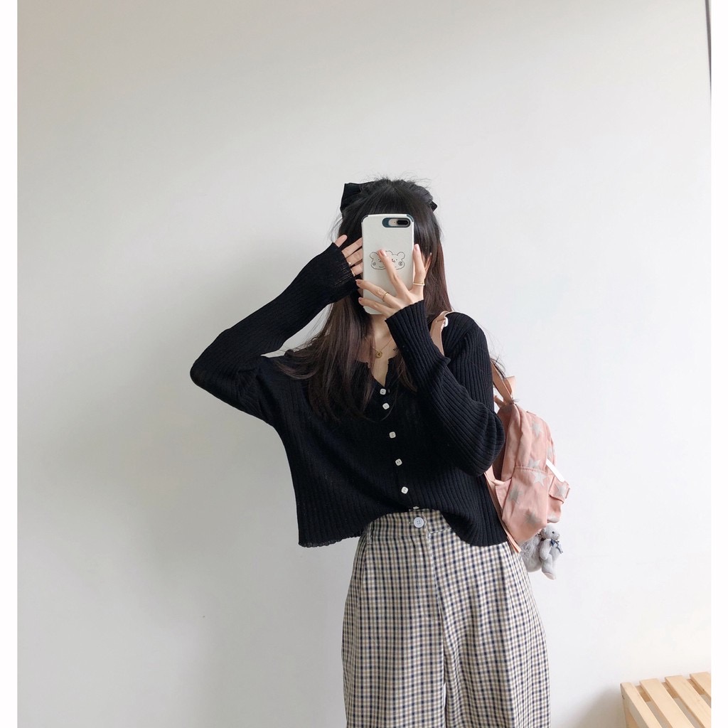 Áo len mỏng cardigan phong cách hàn quốc