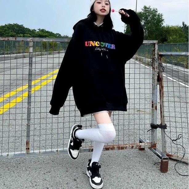 ÁO KHOÁC HOODIE NAM NỮ FORM RỘNG TAY PHỒNG VẢI NỈ MÀU ĐEN IN HÌNH, ÁO HOODIE UNISEX UNICON