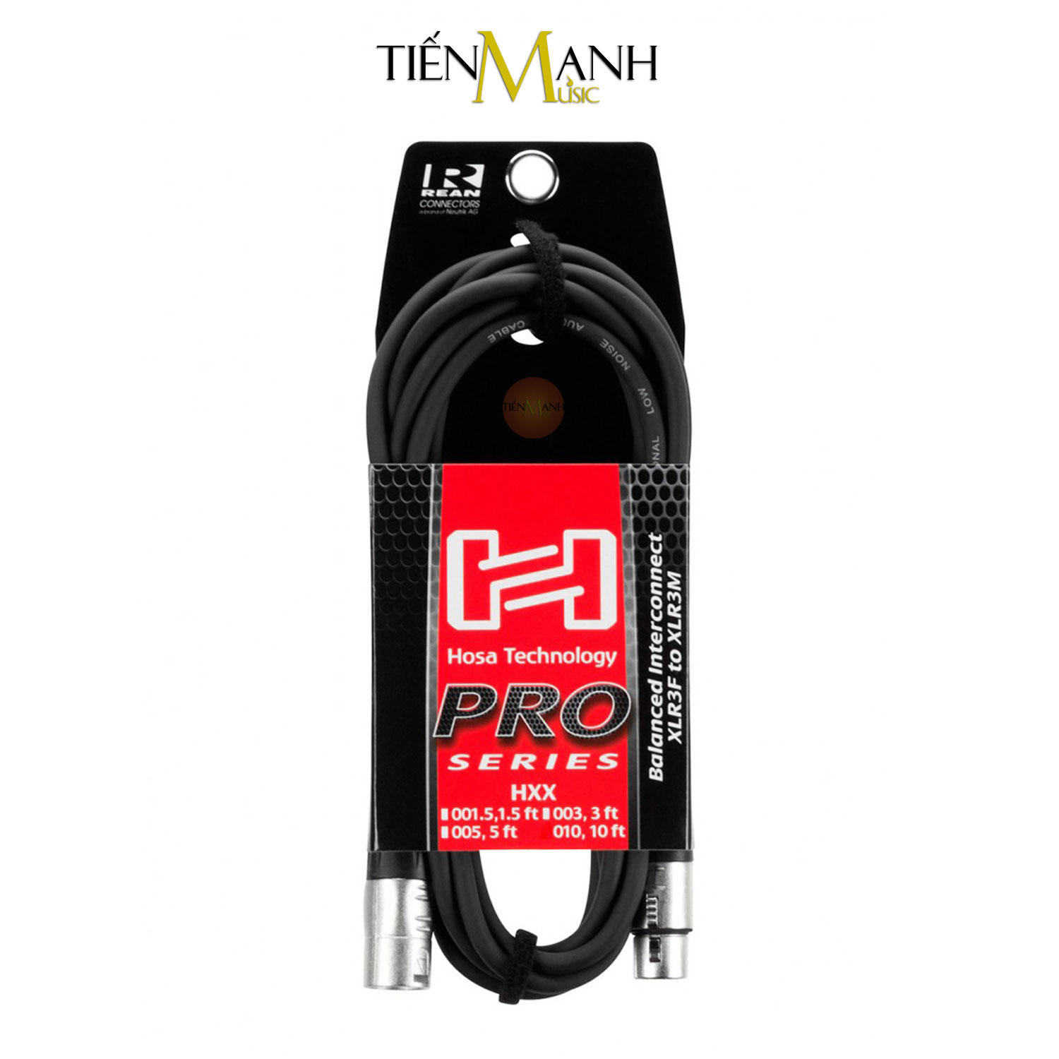 Dây Cáp Tín Hiệu Hosa XLR Pro REAN 2 Đầu Canon XLR Balanced HXX-001.5, 003, 005, 010, 015, 020, 030, 050, 100 Cable Đực sang Cái XLR3F to XLR3M Hàng Chính Hãng - Kèm Móng Gẩy DreamMaker