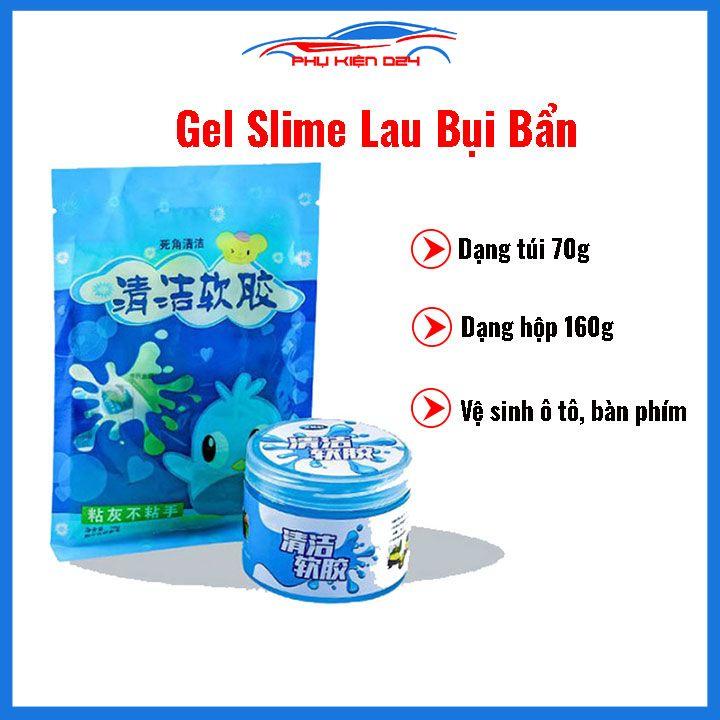 Slime, gel silicone lau bụi bẩn bàn phím, nội thất ô tô hai loại túi hộp 70g/160g