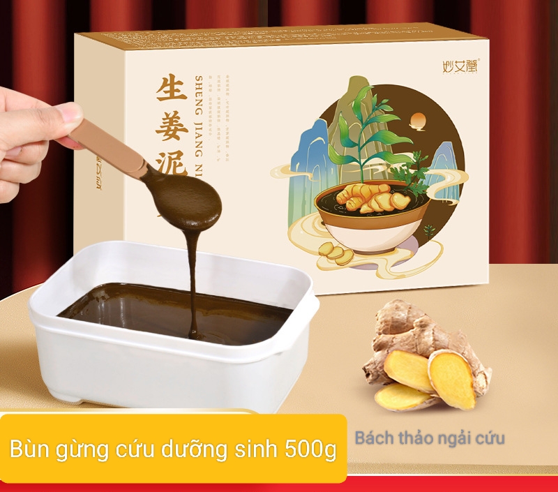 Bùn Gừng cứu dưỡng sinh 500g (Cao gừng thảo dược cao cấp ) chuyên dùng cho spa - giảm đau nhức xương, khớp - làm đẹp da - giải độc cơ thể