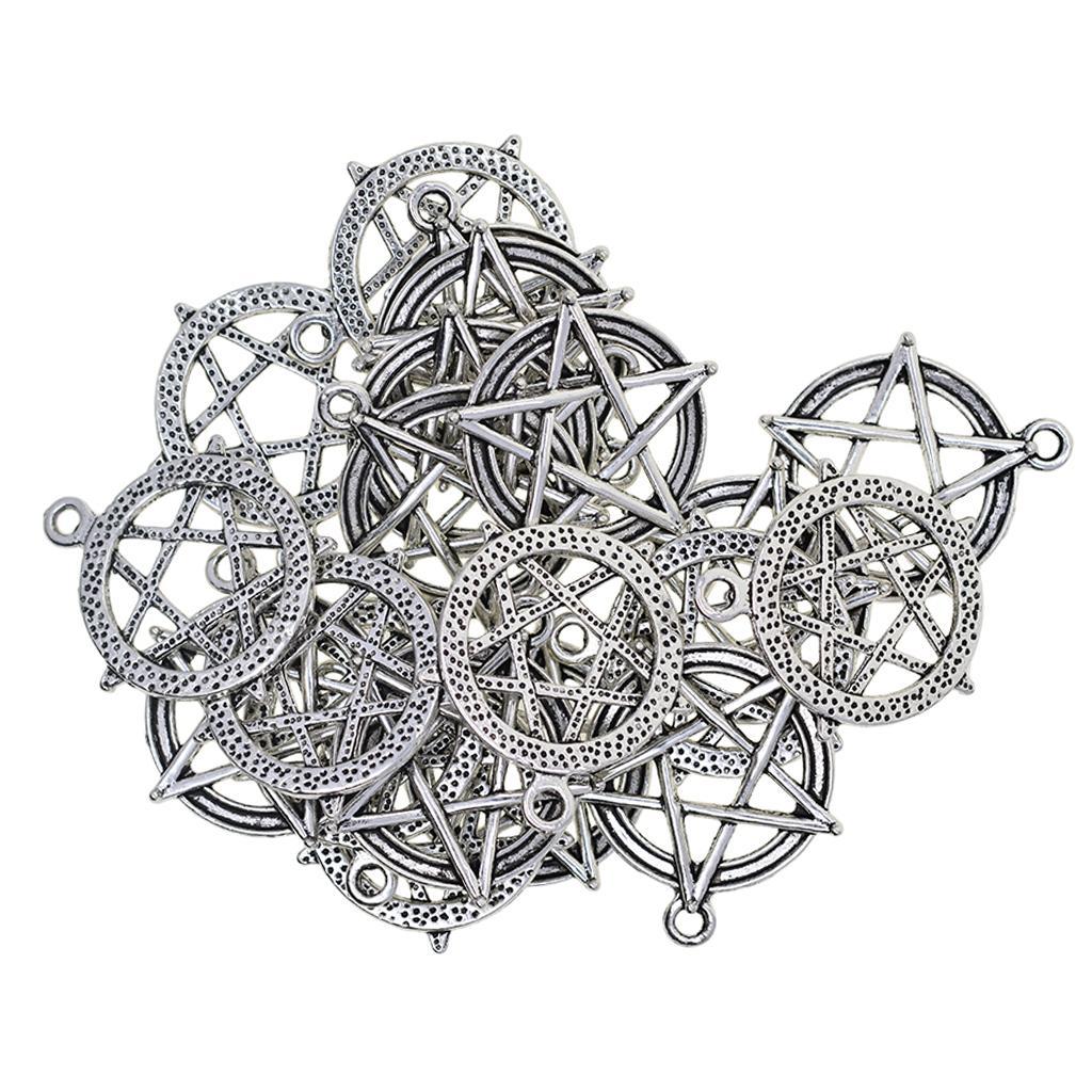 Wholesale 20Pcs Tibetan Silver Five-pointed Stars  Knot Charms Pendant