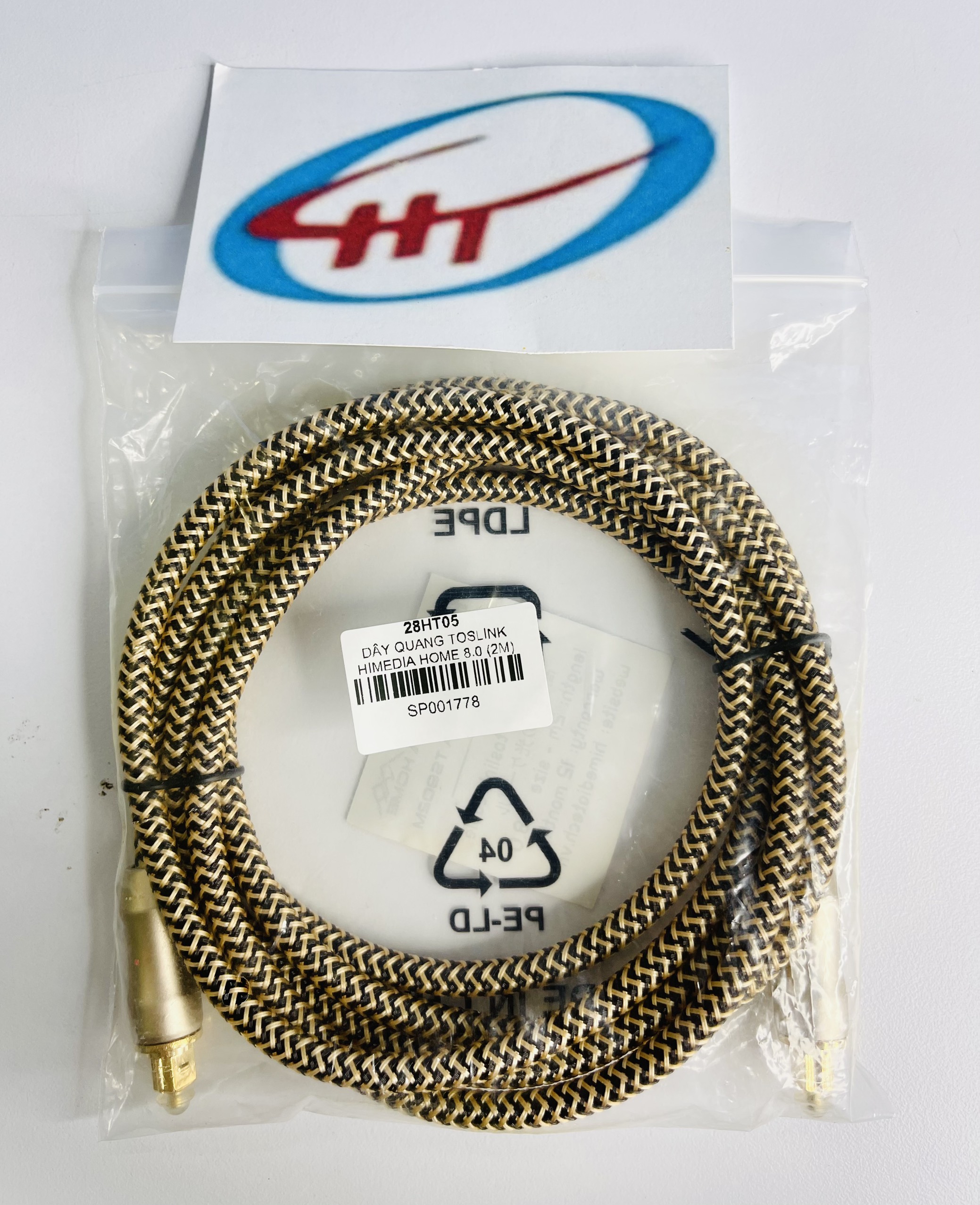 Dây audio quang đầu mạ vàng dài 2M HIMEDIA 8.0 - Hàng chính hãng