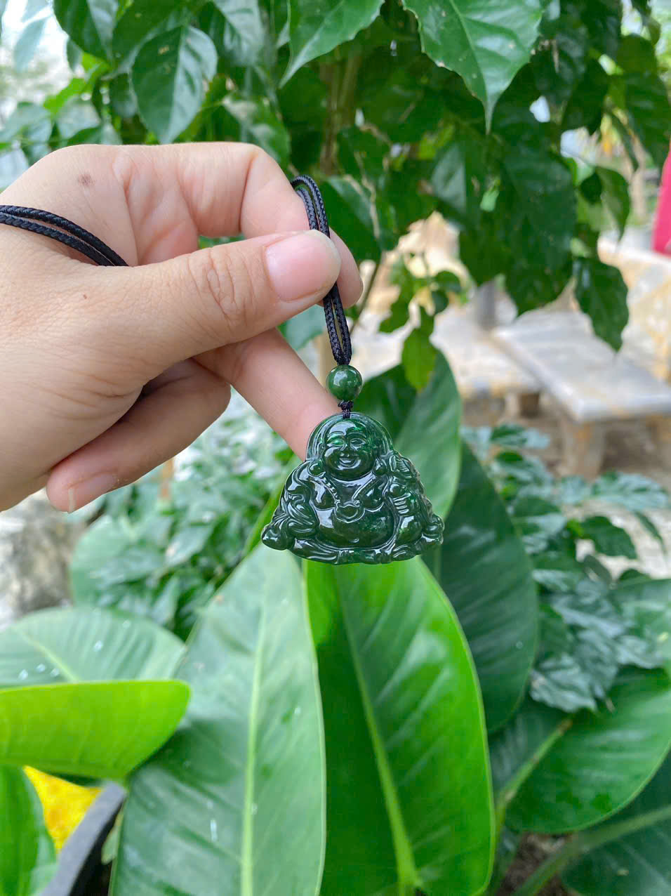 Mặt dây chuyên ngọc bích, mặt dây chuyền phật di lặc|phongthuygiaphat