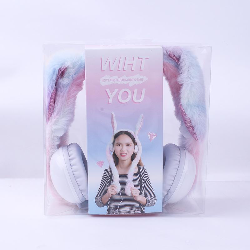 Phong cách mới nhất mới nhất tai thỏ hoạt hình dễ thương tai nghe túi khí Tai nghe sáng tạo của người nổi tiếng trên Internet có thể di chuyển tai nghe gắn trên đầu phát sáng sang trọng