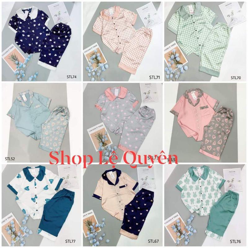 Bộ lụa Pijama satin lửng lụa cao cấp