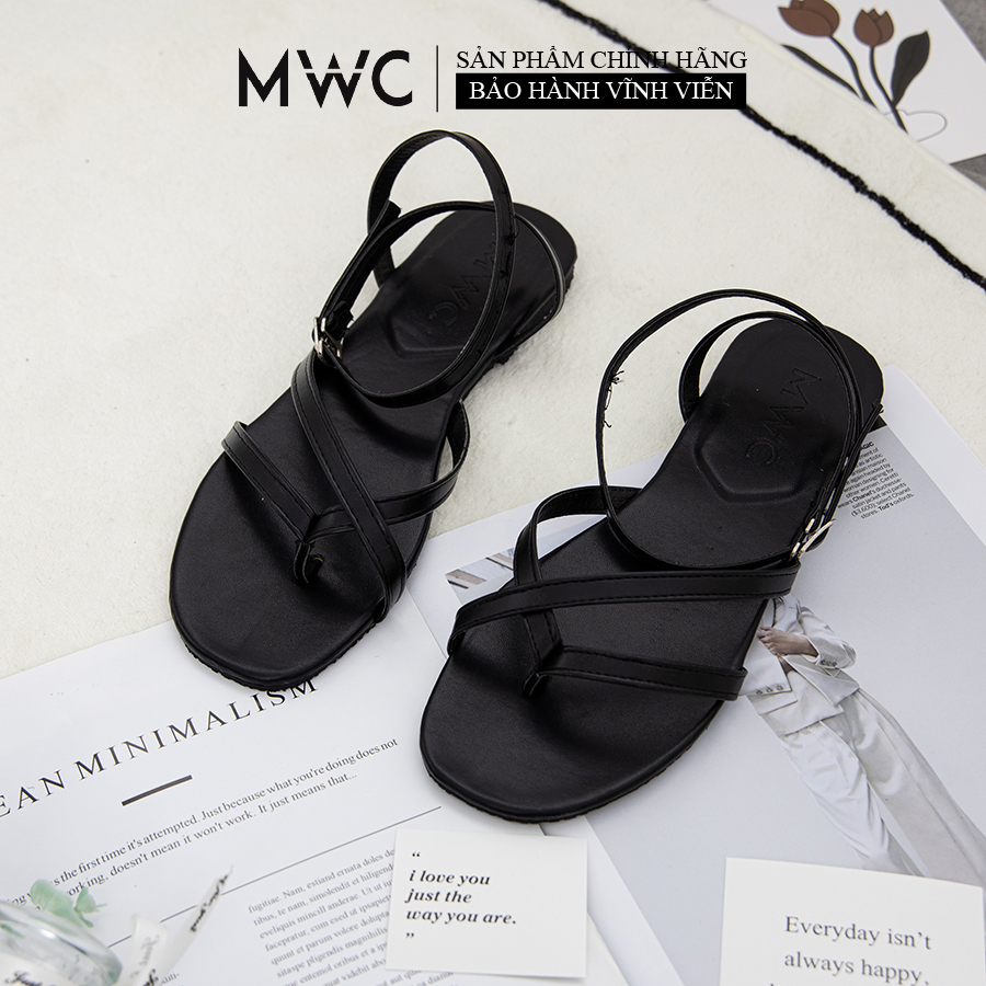 GIÀY SANDAL NỮ THỜI TRANG MWC- SANDAL QUAI DÂY XỎ NGÓN ĐẾ BỆT SIÊU XINH NUSD- 2871