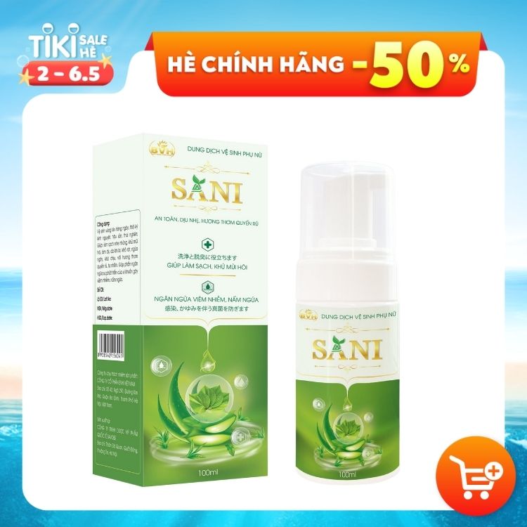 Dung Dịch Vệ Sinh  SANI Gel trầu Không 100ml Làm Hồng - Ngừa Nấm Ngứa Phụ Khoa An Toàn Bà Bầu Và Sau Sinh