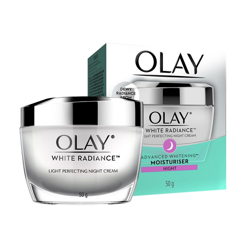 Bộ Sản Phẩm Olay White Radiance Dưỡng Trắng và Cấp Ẩm (Kem dưỡng trắng da ban ngày, Kem dưỡng trắng da ban đêm, Tinh chất dưỡng trắng da, Sữa rửa mặt) [Tặng Túi Tote Thiết Kế Mới]