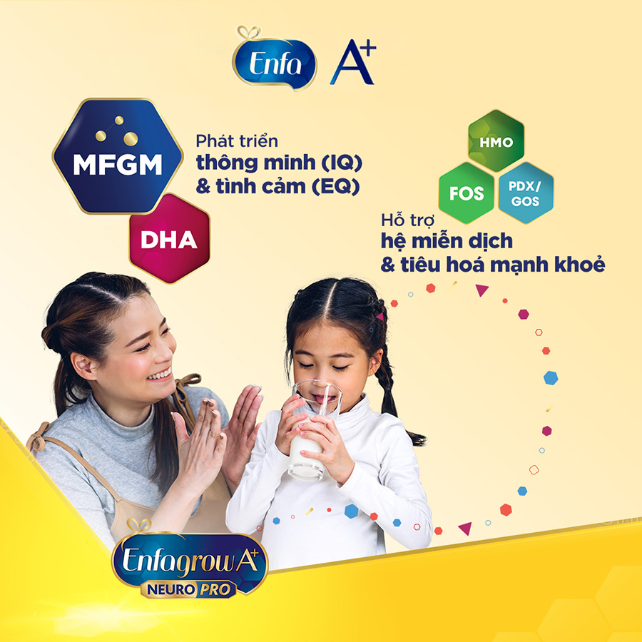 Bộ 2 lon sữa bột Enfagrow A+ Neuropro 4 Vị thanh mát với dưỡng chất DHA & MFGM cho trẻ từ 2–6 tuổi- 1.7kg - Tặng 1 lon 830g