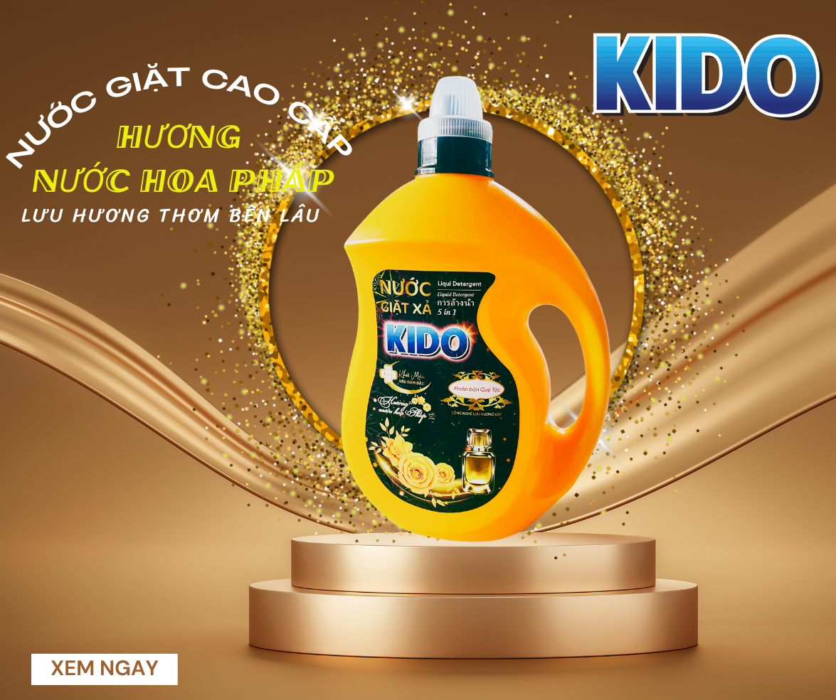 Nước Giặt Xả Quần Áo KIDO Hương Nước Hoa Pháp 3,5 lít (vàng) - Toả hương thơm ngát