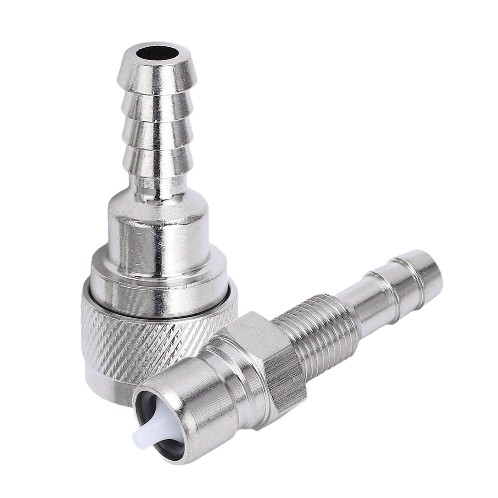 Fuel Line Connector 1 Pair Male Thread Lightweight Black Outboard Fuel Connector 6 AN Female to 5/16" Fuel Pipe Connector