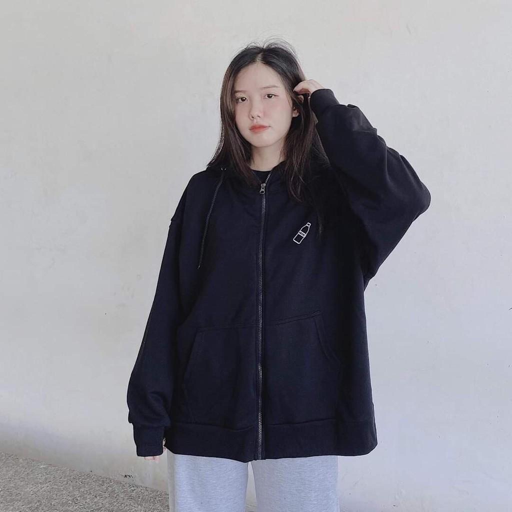 Áo khoác unisex form rộng WIND Nỉ Ngoại thêu Chai, áo khoác hoodie ulzzang WIND