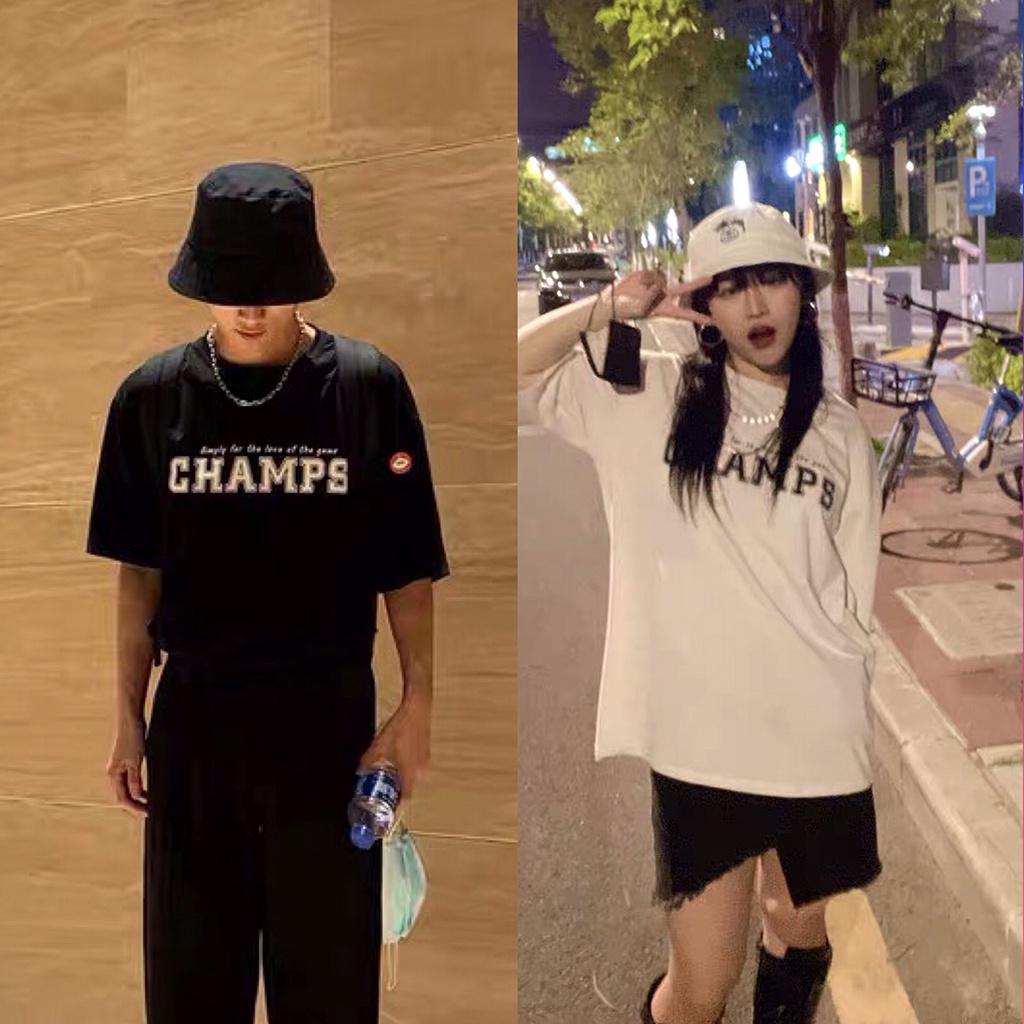 Áo thun tay lỡ nam nữ, áo phông Unisex form rộng chất vải cotton mát mịn thấm hút mồ hôi in hình CHAMPs