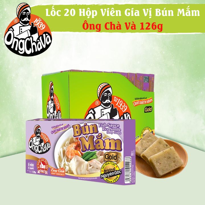 Lốc 20 Hộp Viên Gia Vị Bún Mắm Gold Ông Chà Và 126g