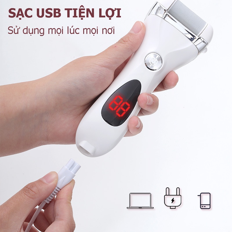 Máy chà gót chân tẩy tế bào ch.ết làm mềm sáng gót chân chuyên dụng tại nhà Chuyên Nghiệp Dùng Trong Spa Nail Rock Foot Callus remover Giao Màu Ngẫu Nhiên
