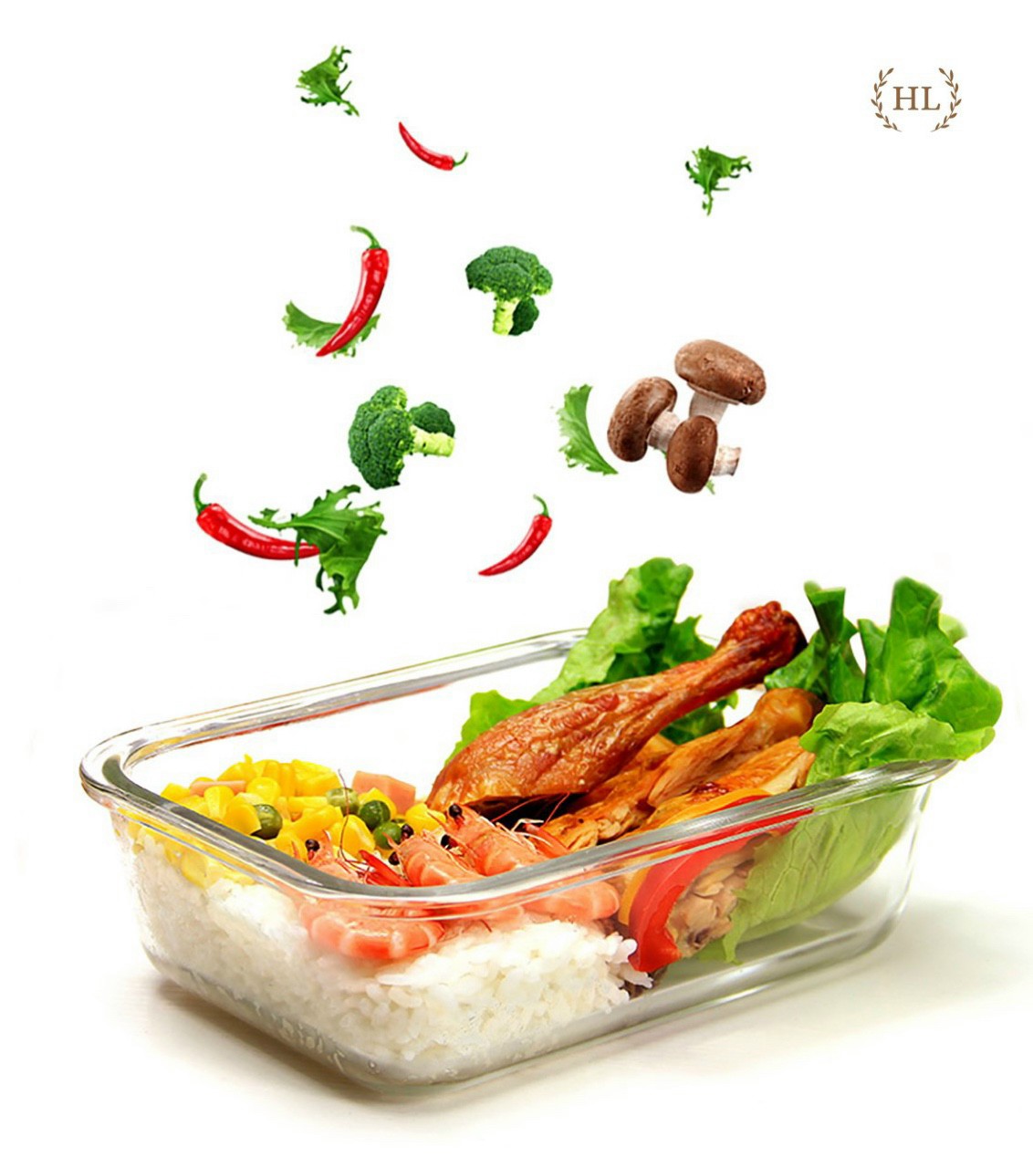 Hộp Thủy Tinh Chịu Nhiệt Chữ Nhật 640ml - Nắp Có Ron Chống Tràn - Hộp Thuỷ Tinh Đựng Thực Phẩm
