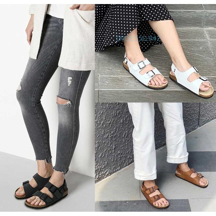 Giày Đi Học Birken Đế Trấu Unisex 2 Khóa Quai Dán SATA21 - Giày Học Sinh