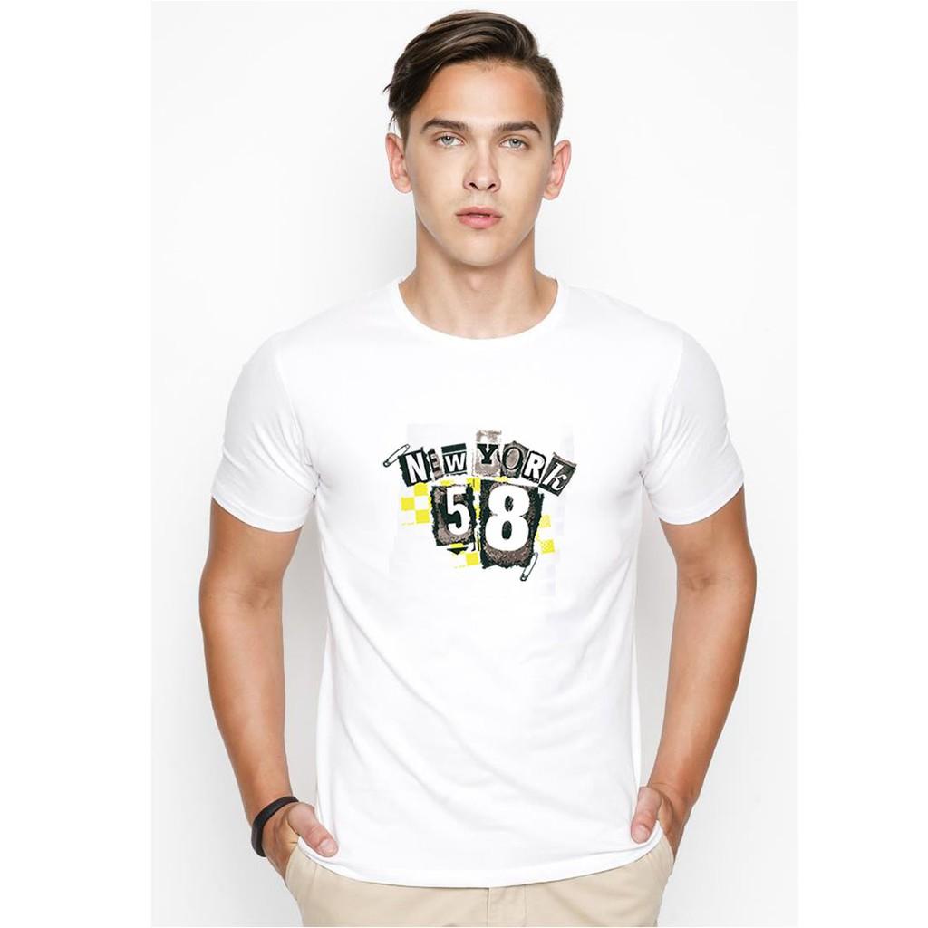 Áo thun nam in hình new york 58 Hàn Quốc vải dày mịn TEE19S124