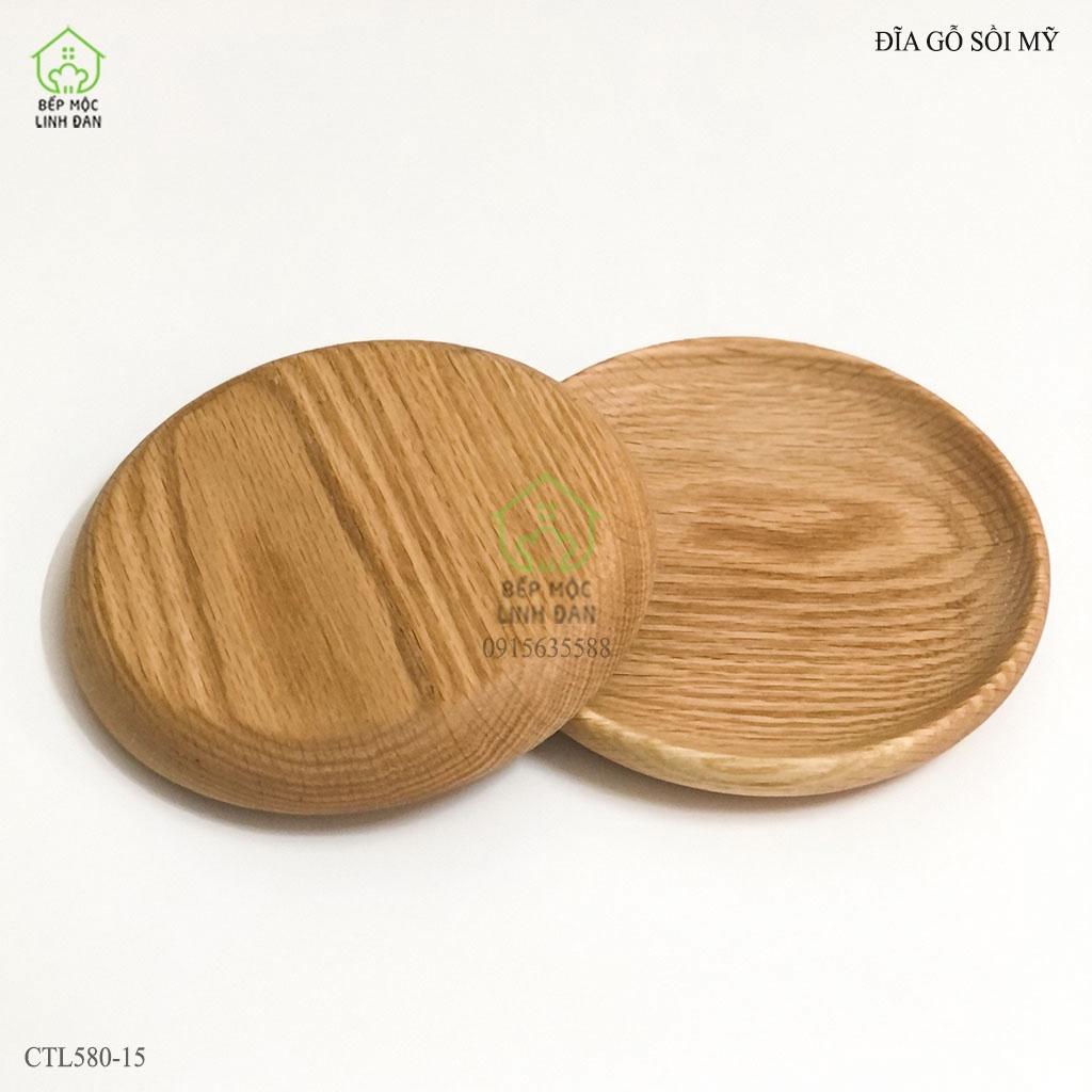 Đĩa Gỗ Sồi HAHANCO Đựng Thức Ăn, Hoa Quả, Decor_Vân Đẹp, Siêu Sạch