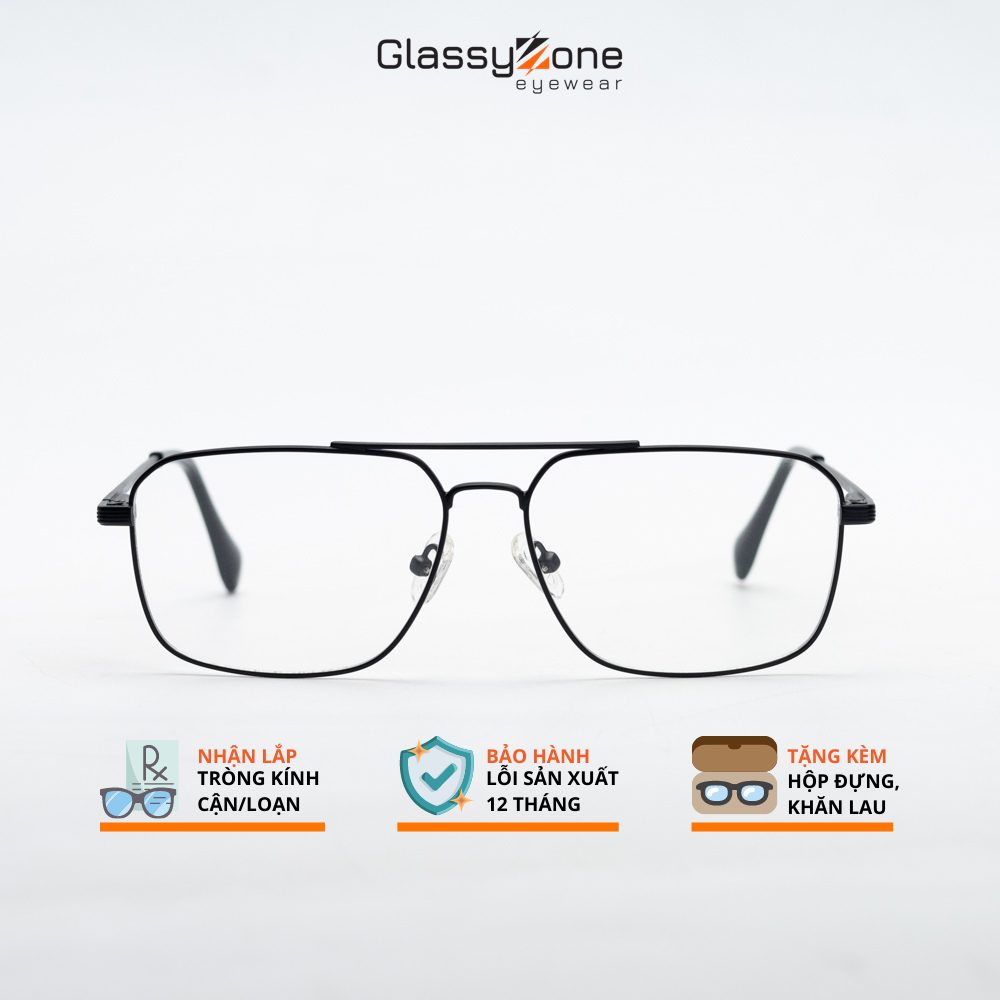 Gọng kính cận, Mắt kính giả cận kim loại Form phi công thời trang Nam Nữ Avery Pheros - GlassyZone