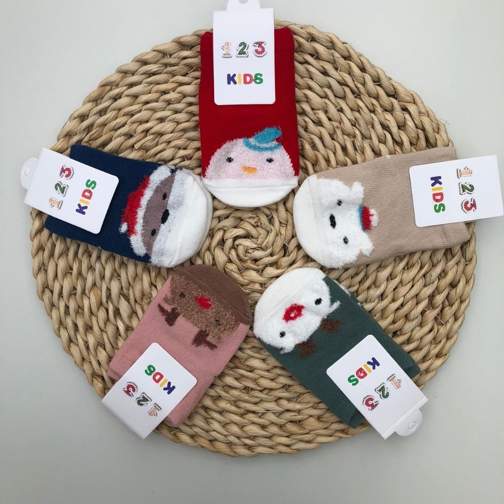 Tất vớ giáng sinh Noel chống trơn trượt cotton cho bé từ 0-5 tuổi