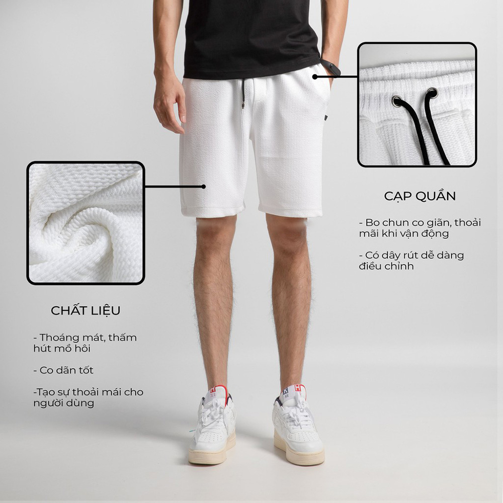 Quần short nam thể thao quần đùi nam đũi xốp co giãn cao cấp Micado