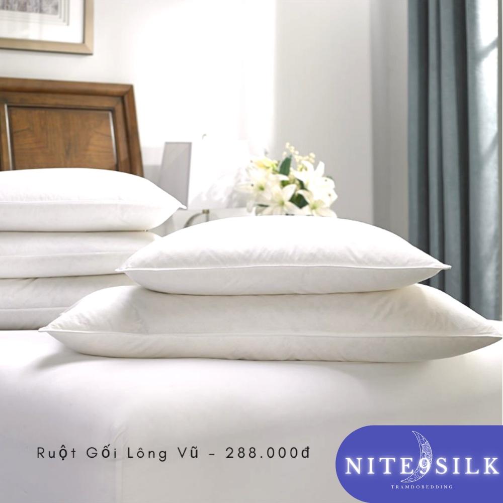 Ruột Gối Lông Vũ Nhân Tạo - Hàng Xuất Nhật - Nite9 Silk - Gối Lông Vũ Nhân Tạo Êm Ái Ngủ Ngon Kháng Khuẩn