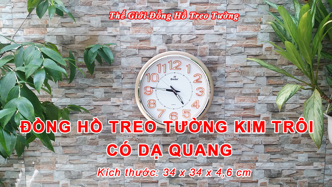 Đồng hồ Eastar Tròn Cổ điển có Dạ quang - Kim trôi Êm ái, không gây tiếng động