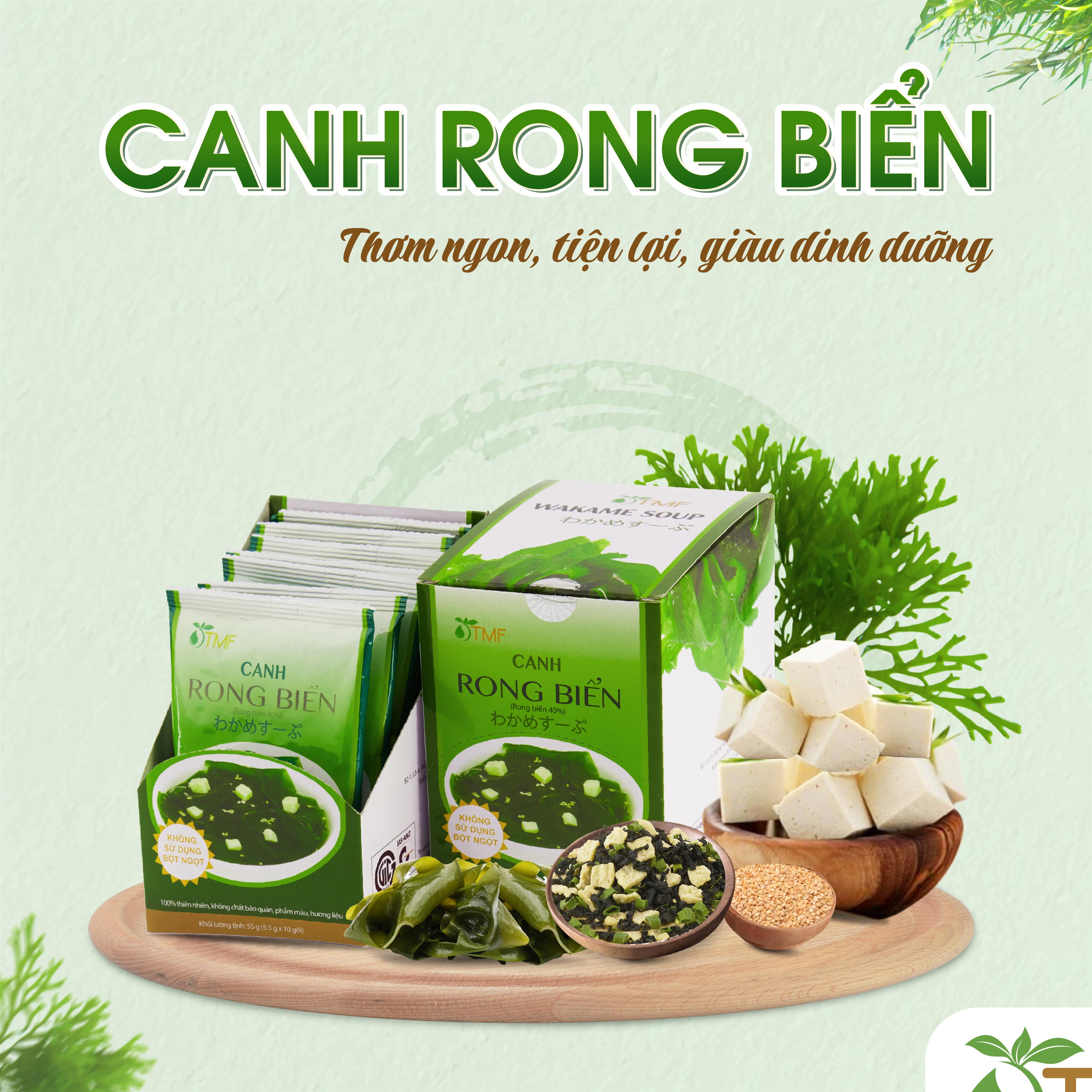 Canh dưỡng sinh rong biển hộp 4 gói TÂM MINH FOODS dinh dưỡng ăn liền tiện lợi