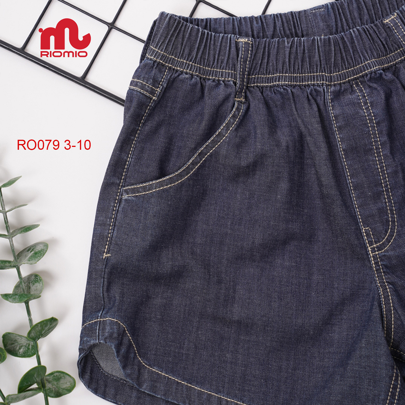 Quần short jeans cao cấp Riomio cho bé gái gấu lượn, xinh cá tính 100%cotton USA- RO079
