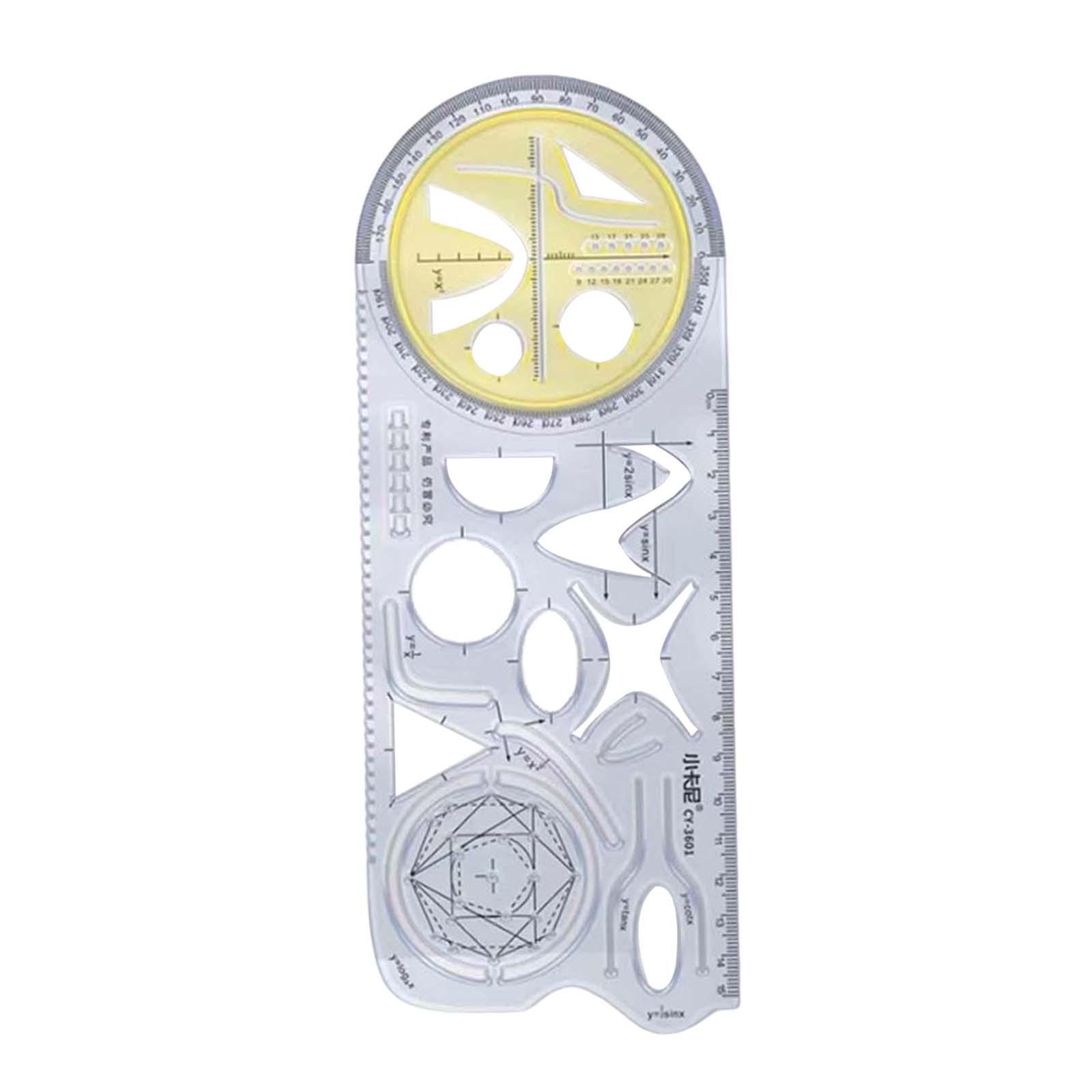 Geometric Ruler Drawing Ruler Measuring Stencil for Artists Sewing Office