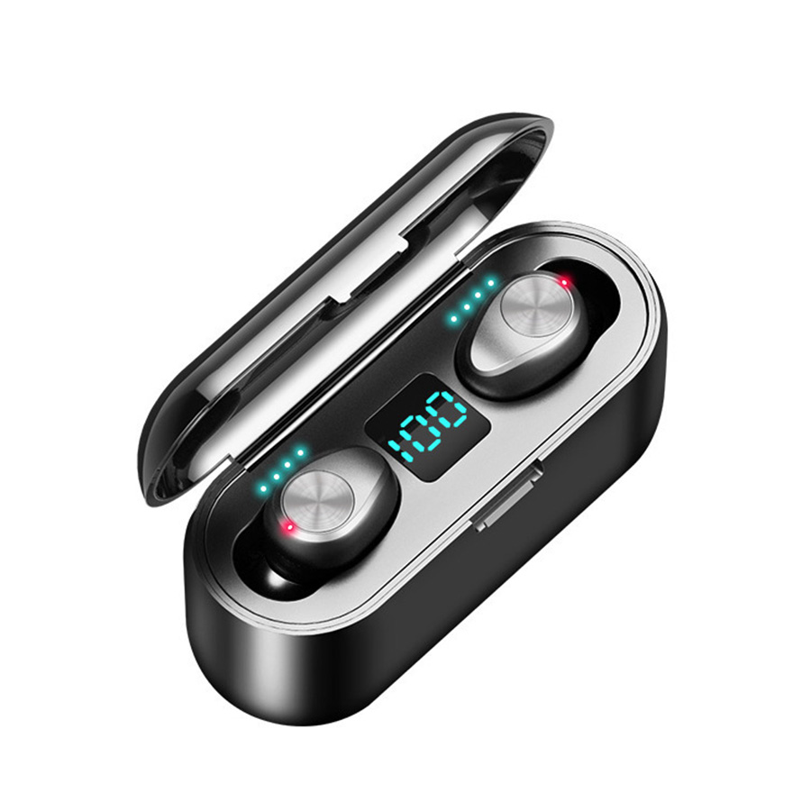 Tai nghe Bluetooth Không Dây True Wireless AMOI F9 V5.0 kèm Hộp sạc Nghe 90h Tự Động Kết Nối - Hàng chính hãng
