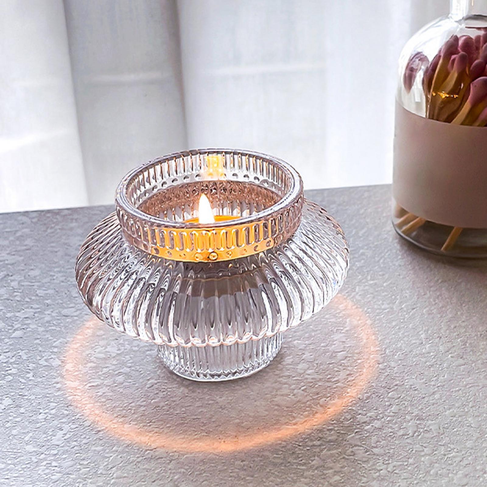 Pillar Candle Stand Candlestick Glass Candle Holder for Party Holiday