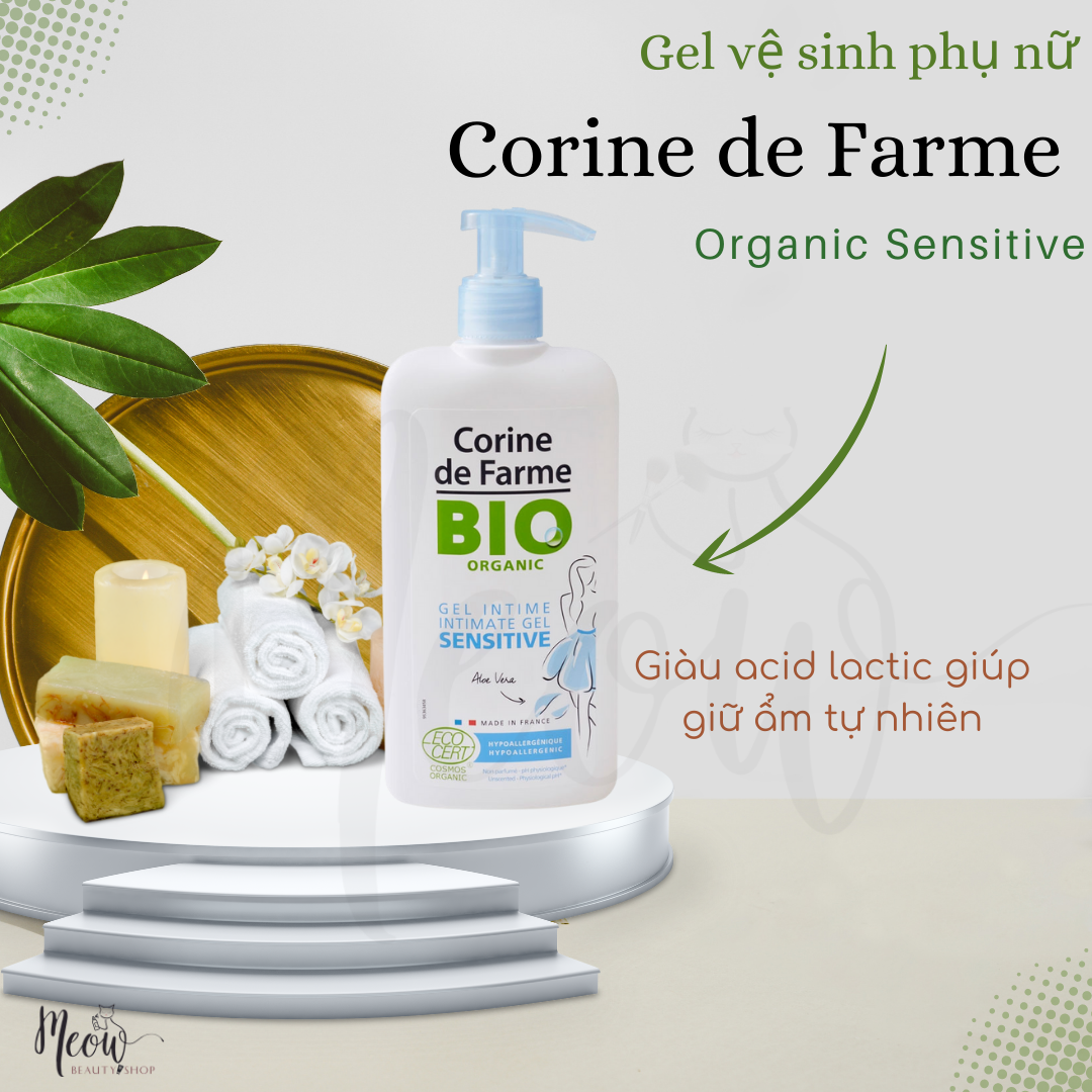 Gel vệ sinh phụ nữ giúp làm sạch, dưỡng ẩm CORINE DE FARME Intimate Gel 250ml