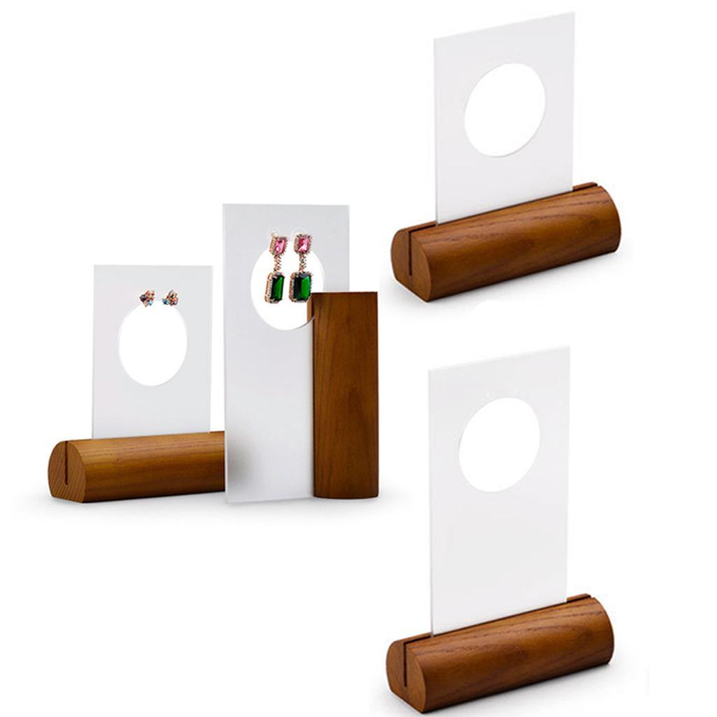 Wooden Base Acrylic Earrings Jewelry Display Stand Holder