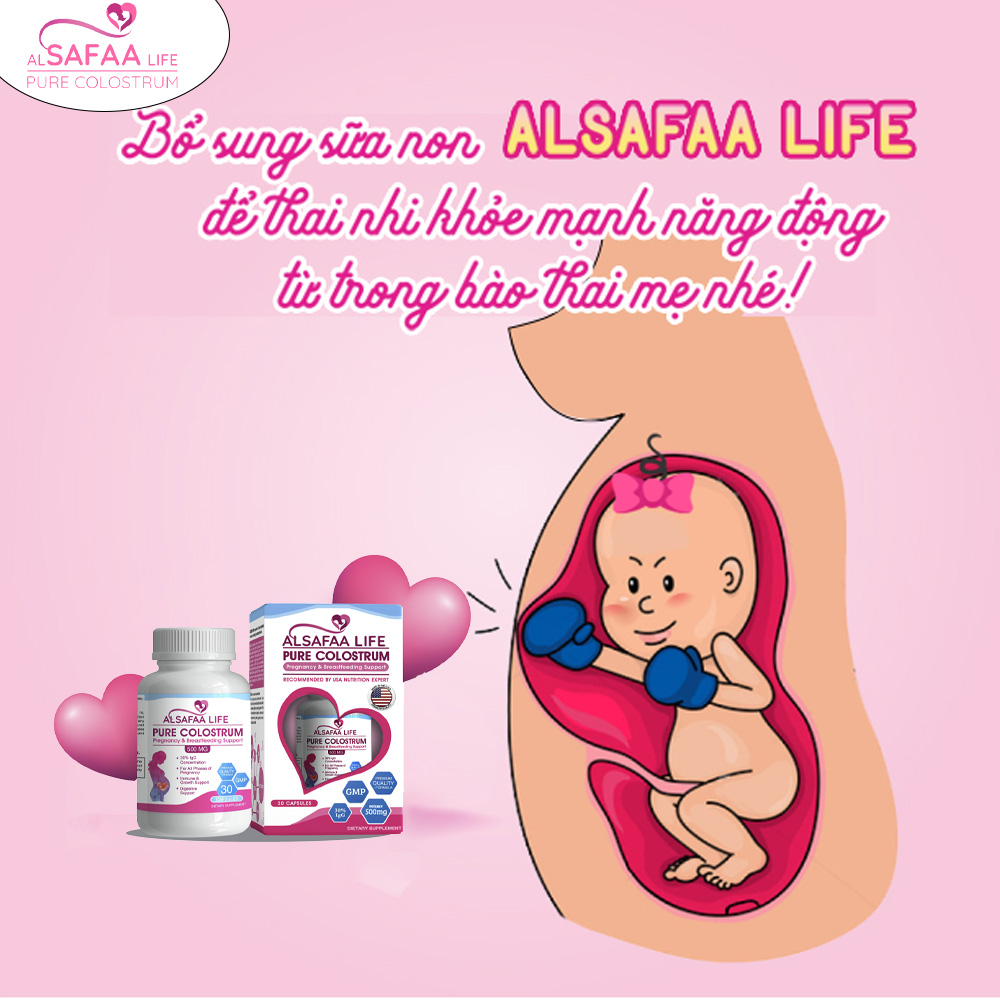 Sữa non nguyên chất al SAFAA life - USA | trước, trong và sau sinh. Pure Colostrum Pregnancy & Breastfeeding Support 500MG